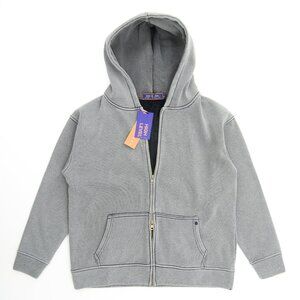 High Level HL Grey Two-way Zip-up Hoodie Stone Washed Vintage Men